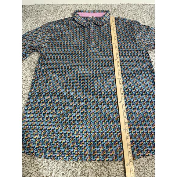 Swannies Men's Golf Polo Shirt Men’s XL Violet All Over Print Performance - Picture 9 of 11